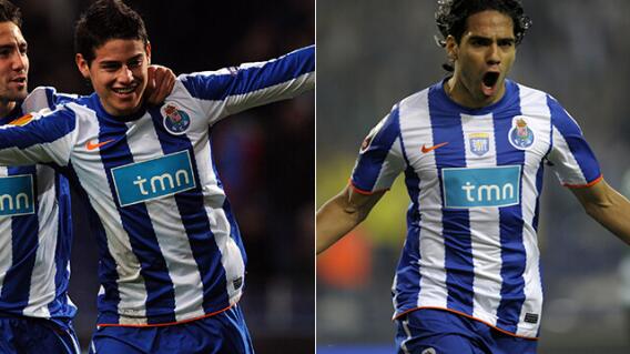 James Rodríguez y Falcao García en su paso por el Porto. James Rodríguez y Falcao García en su paso por el Porto.