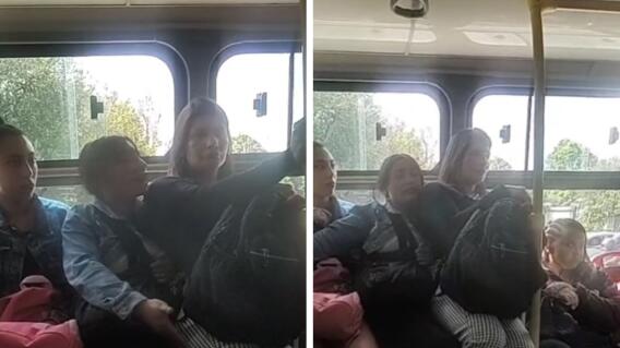 Pelea en Transmilenio: pasajeras discutieron por una silla y una terminó sentada encima de la otra Pelea en Transmilenio: pasajeras discutieron por una silla y una terminó sentada encima de la otra