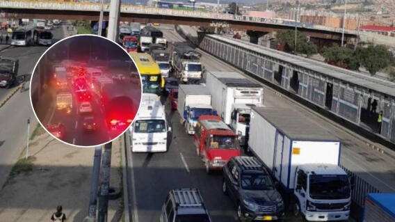 Fuerte trancón en Soacha