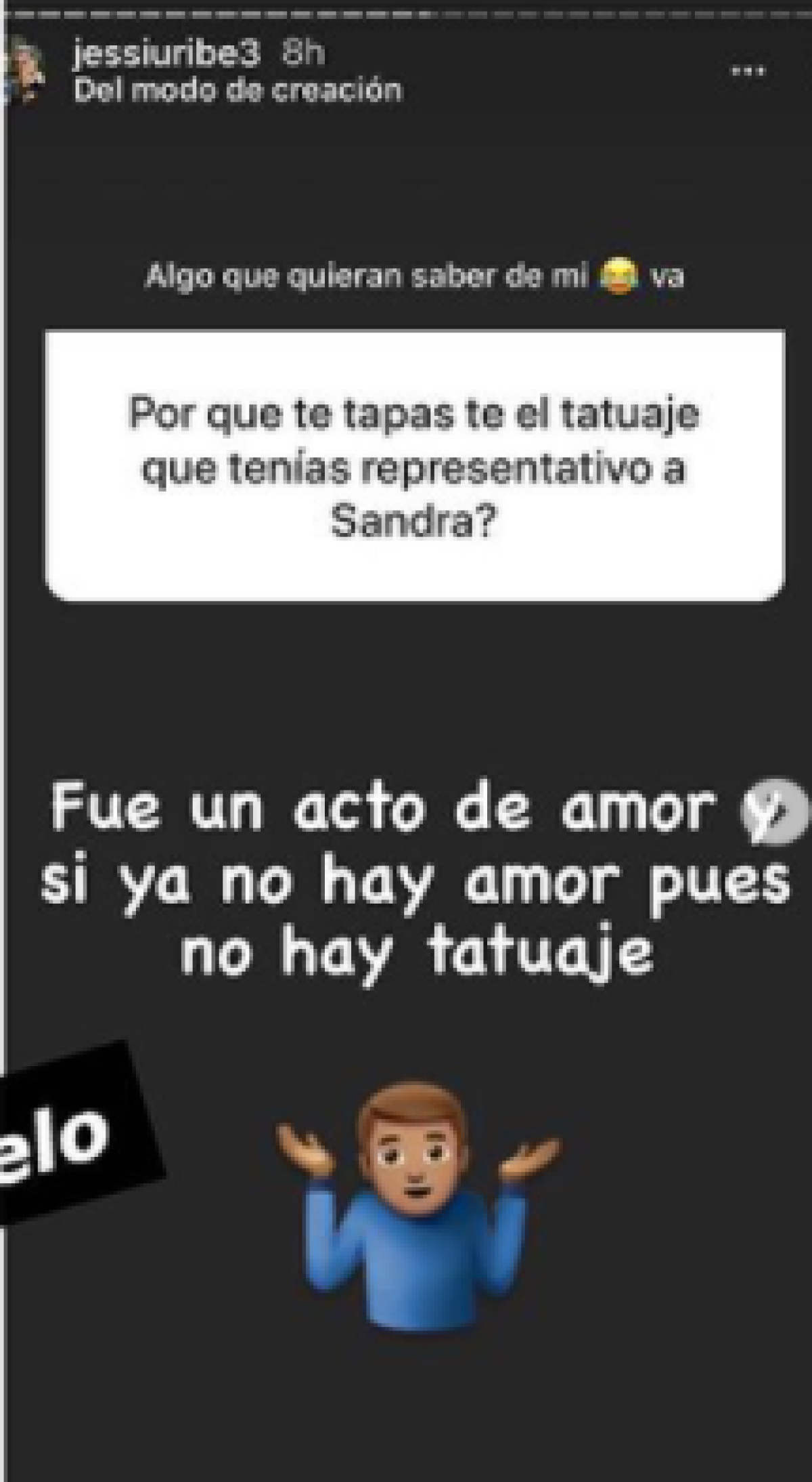 Respuesta sobre tatuaje.