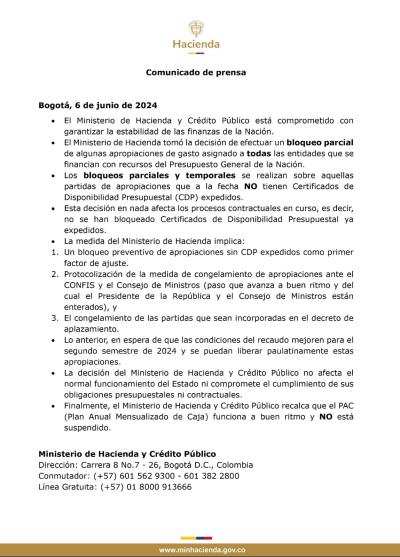 Gobierno Petro congela parcialmente giro de recursos a entidades del Estado.jpeg Gobierno Petro congela parcialmente giro de recursos a entidades del Estado.jpeg