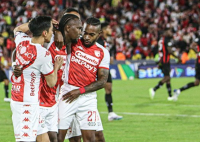 Hugo Rodallega marcó el tanto del triunfo de Santa Fe frente al Pereira, por la Liga II-2023.