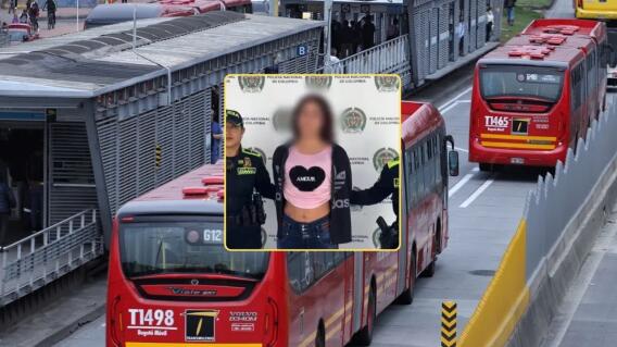 TransMilenio y persona con quemaduras