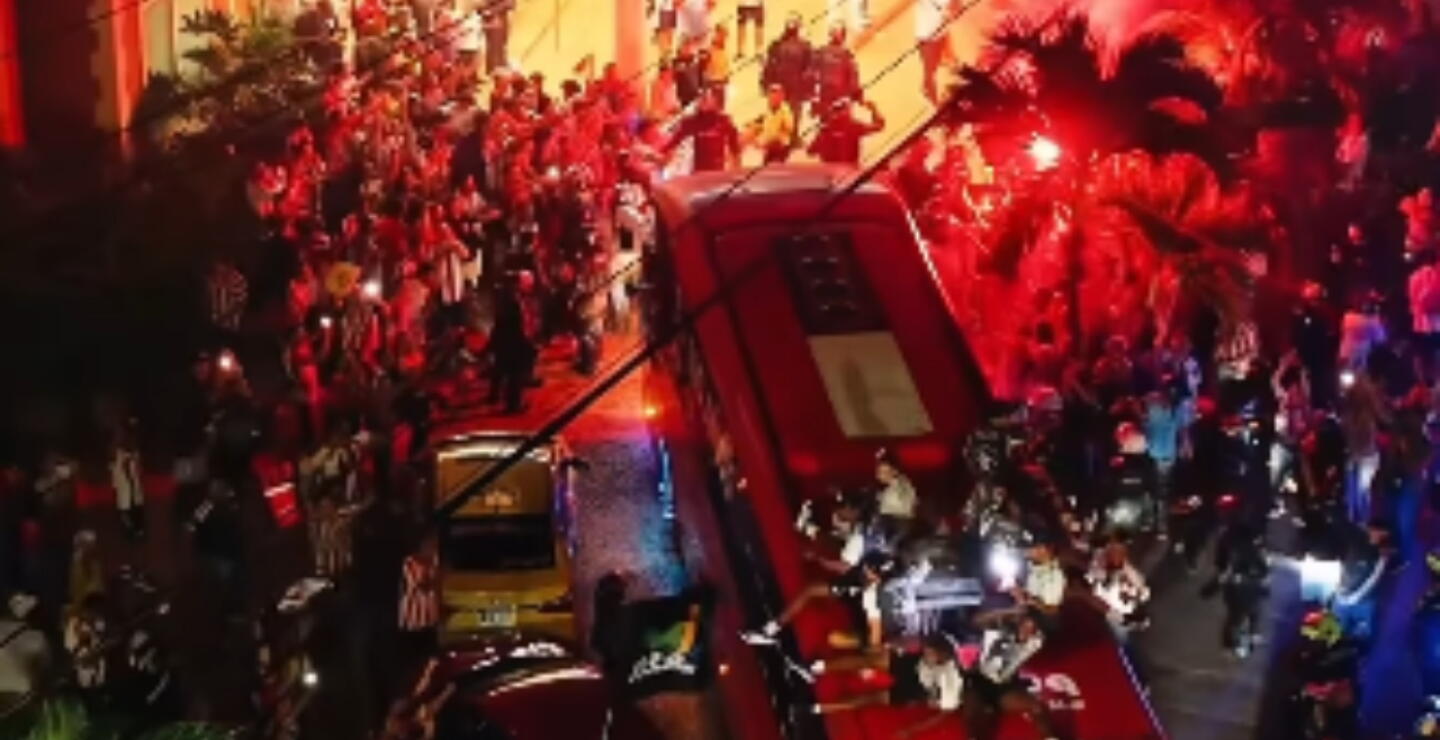 Recibimiento del Junior en Barranquilla.