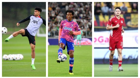 En la fotografía aparecen de izquierda a derecha Luis Díaz, Juan Guillermo Cuadrado y James Rodríguez. En la fotografía aparecen de izquierda a derecha Luis Díaz, Juan Guillermo Cuadrado y James Rodríguez.