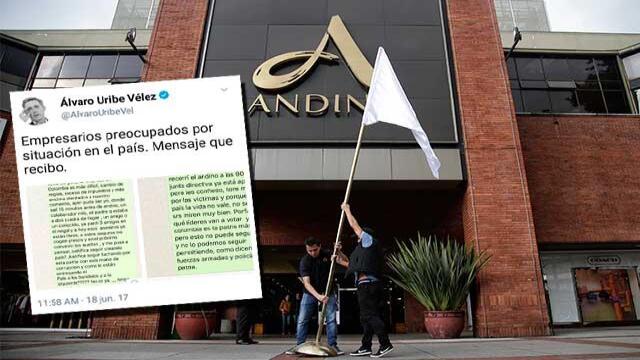 ¿Por qué Uribe borró este trino sobre el atentado en el centro comercial Andino? 