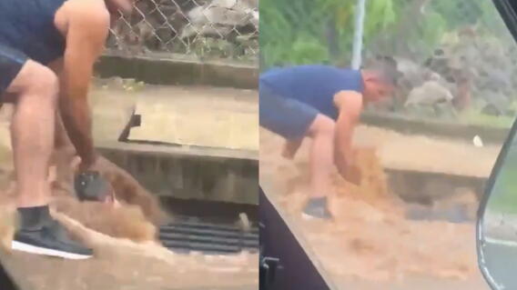 Niña estuvo cerca de ser arrastrada por una corriente