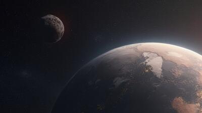 Asteroide 2024 YR4 acercándose a la Tierra en el año 2032. 