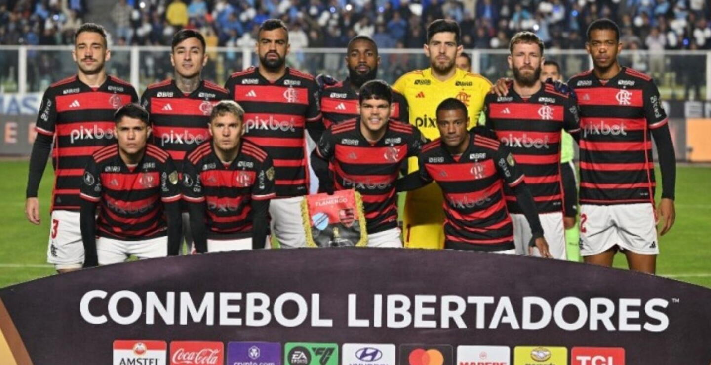 Así fue la formación titular de Flamengo en partido contra Bolívar, en La Paz. 