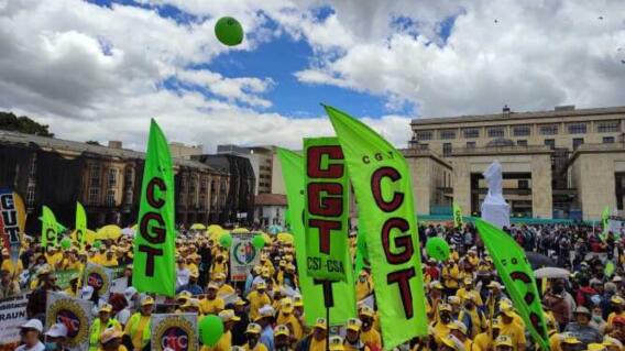 Protestas CGT Plaza de Bolívar Bogotá