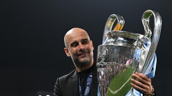 Pep Guardiola, festejando su tercera Champions League como entrenador. Pep Guardiola, festejando su tercera Champions League como entrenador.