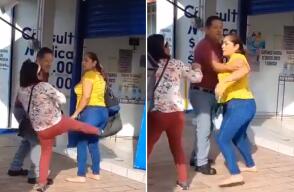 Las mujeres se fueron a los puños cerca a varios establecimientos comerciales