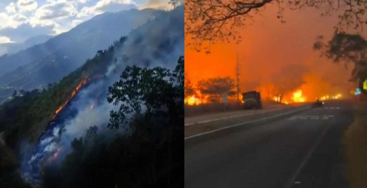 Incendios forestales en Tolima encienden las alarmas en Gualanday y provocan el cierre de vías