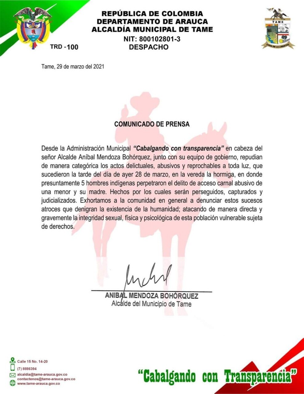 Comunicado sobre el abuso de una mujer y una niña indígenas abusadas.jpeg