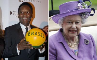 Pelé y La Reina Isabel