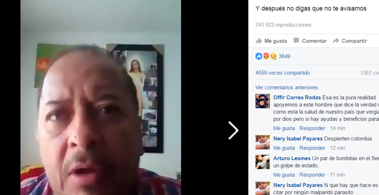 263419_Foto: Captura de pantalla Fabio Restrepo en Facebook