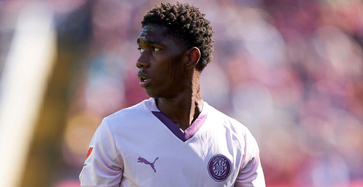 Yaser Asprilla con el Girona en la Liga de España. 