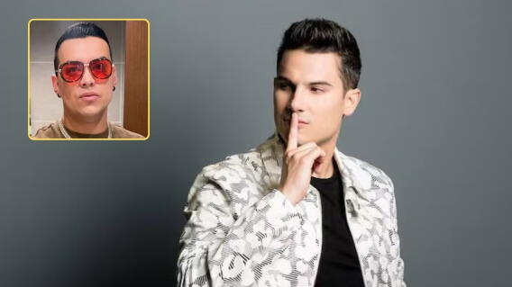 Retrato del cantante de música popular Pipe Bueno junto a un recuadro que incluye una fotografía de Yeison Jiménez