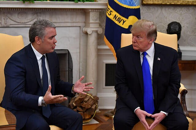 En reunión con Iván Duque, Trump dijo que no descarta enviar 5.000 tropas estadounidenses a Colombia