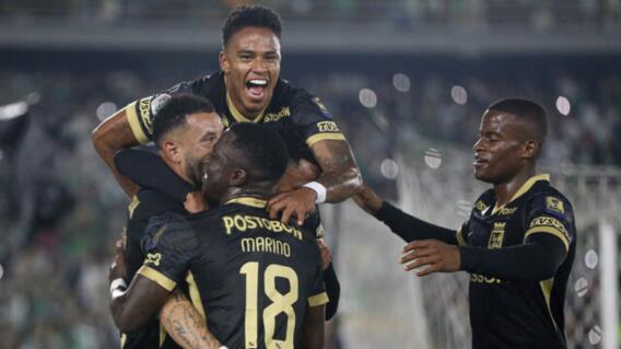 Atlético Nacional y un festejo de gol en la Liga BetPlay I-2025.