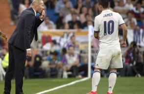 340814_BLU Radio. Zinedine Zidane y James Rodríguez // Foto: AFP