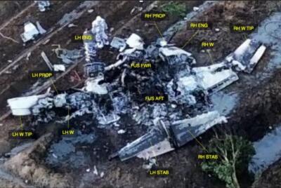 Posición final de la avioneta de Yeison Jiménez 