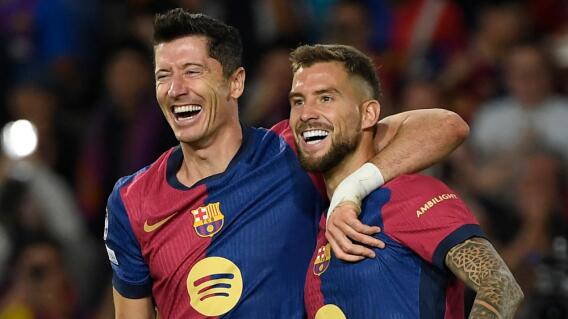 Robert Lewandowski celebra uno de sus goles con Barcelona frente a Young Boys, en la Champions League Robert Lewandowski celebra uno de sus goles con Barcelona frente a Young Boys, en la Champions League