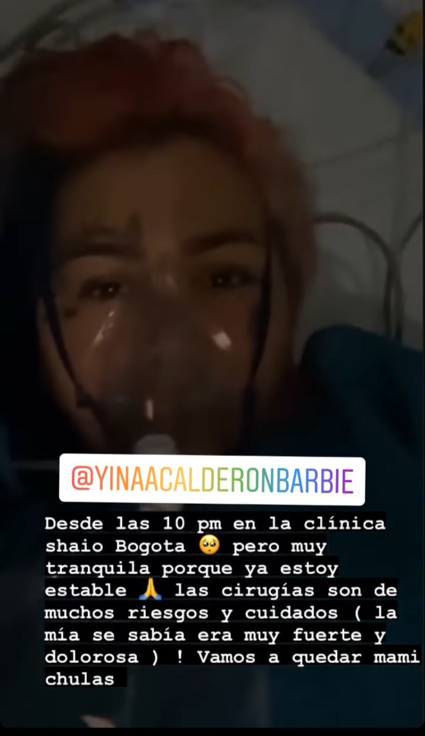 Yina Calderón en la clínica