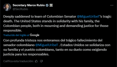 Mensaje Marco Rubio Mensaje Marco Rubio