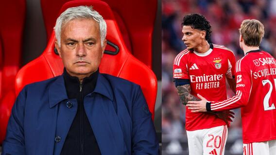 José Mourinho dirige a Richard Ríos en el Benfica. 