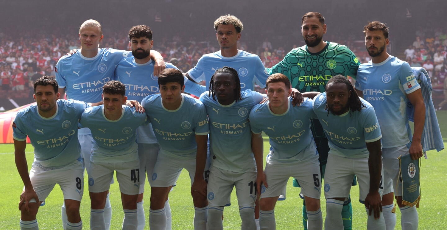 Manchester City en la final de la Community Shield, que perdió con Arsenal. 