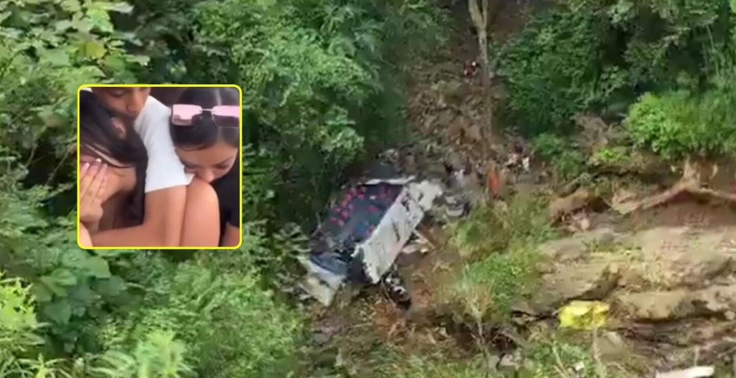 Sobrevivientes de accidente en Antioquia regreso al lugar de la tragedia; rompen en llanto