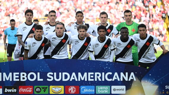 La formación titular de Vasco da Gama frente a Santa Fe, por la ida de los cuartos de final de la Copa Sudamericana.