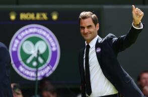 Roger Federer durante la celebración de los 100 años de la Cancha Central de Wimbledon. 