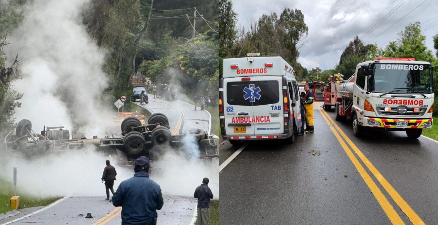 Grave accidente en la vía Sésquile-Guatavita: " Se está haciendo el control del gas"