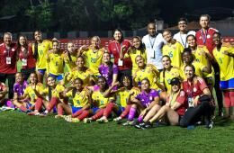 Selección Colombia femenina Sub-20 en medio del Sudamericano de la categoría en Paraguay. 