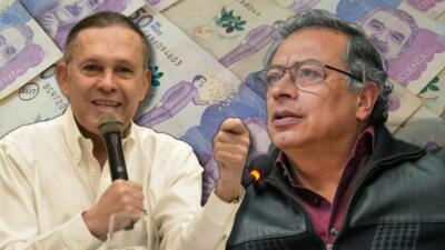 Efraín Cepeda y Gustavo Petro con fondo de dinero Efraín Cepeda y Gustavo Petro con fondo de dinero