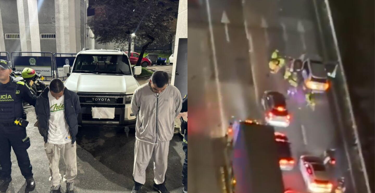 Video: persecución para atrapar ladrones en Bogotá terminó en plan candado con halcón de la Policía