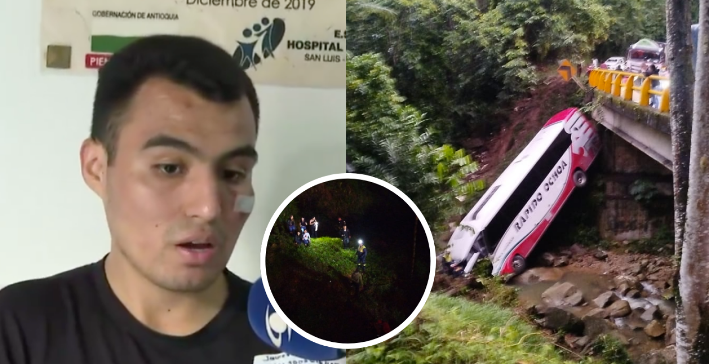 Habla víctima de accidente de bus en la vía Medellín-Bogotá: “La bebé estaba en el agua”
