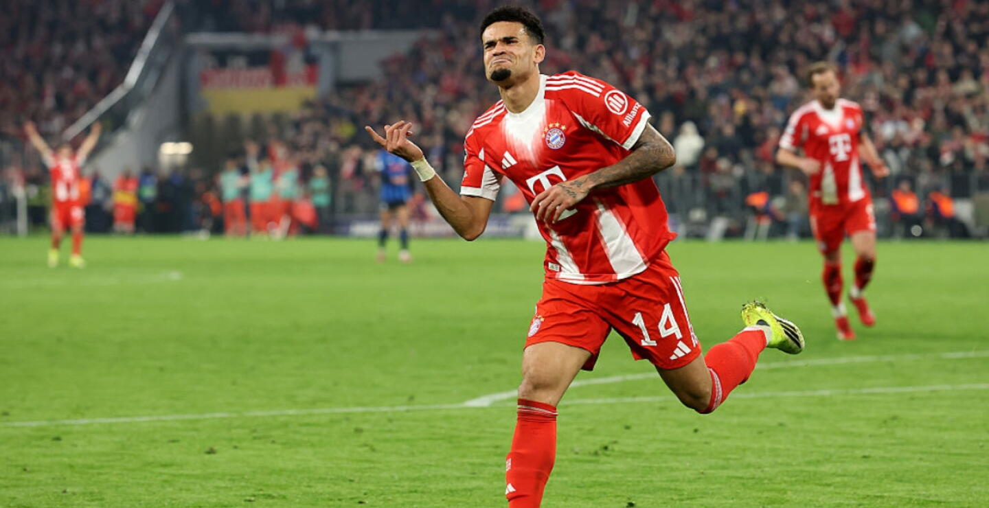 Luis Díaz en Bayern Múnich vs. Atalanta por la Champions League.