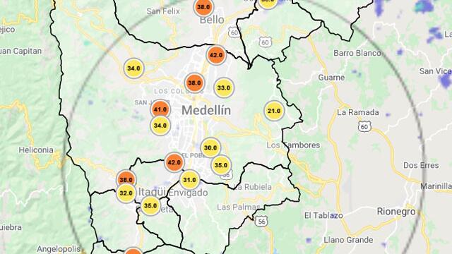 Calidad del aire en el Valle de Aburrá no mejora: siete estaciones están en naranja