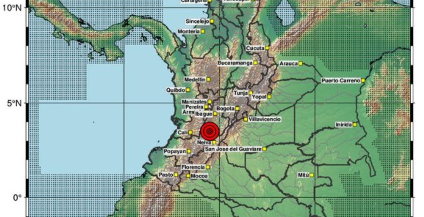 Temblor hoy en Colombia de magnitud 4,5: epicentro