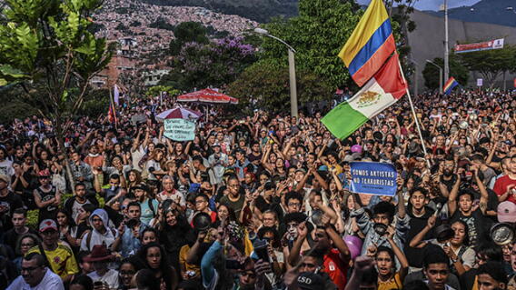 Recorrido de las marchas del 21 de enero en Medellín / Joaquín Sarmiento AFP