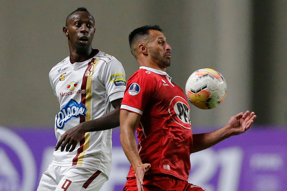 Juan Fernando Caicedo, jugador del Deportes Tolima. AFP.png