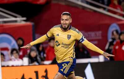 Cristian 'Chicho' Arango celebrando uno de sus dos goles frente a Chicago Fire.  Cristian 'Chicho' Arango celebrando uno de sus dos goles frente a Chicago Fire.