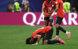 Celebración de Yasser Ibrahim, con la Selección de Egipto 