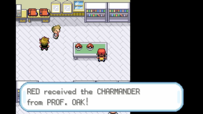  el Profesor Oak nos entrega nuestro primer Pokémon