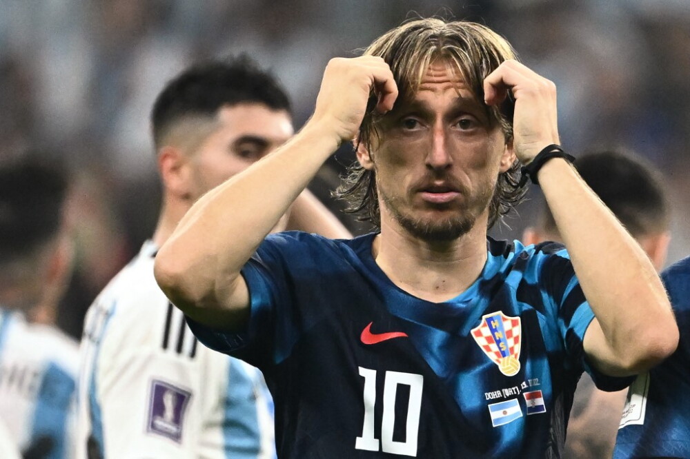 Luka Modric, en el partido contra Argentina, por la semifinal del Mundial Qatar 2022.