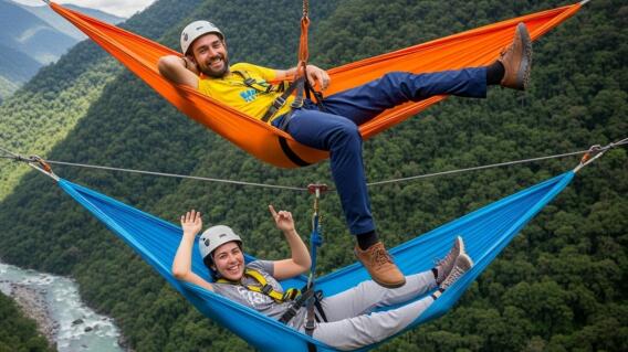 Las hamacas aéreas en el Huila que pasan sobre el río Magdalena; toda una aventura 