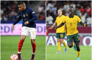 Francia y Australia miden fuerzas este martes en su debut en el Mundial de Qatar 2022.